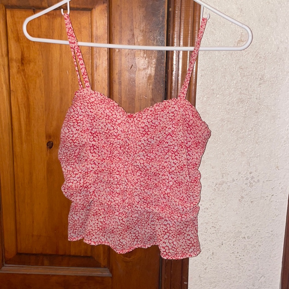 this is a Small (S) flower designed shirt from the brand french kiss